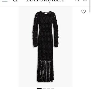 Macrame fringe midi dress